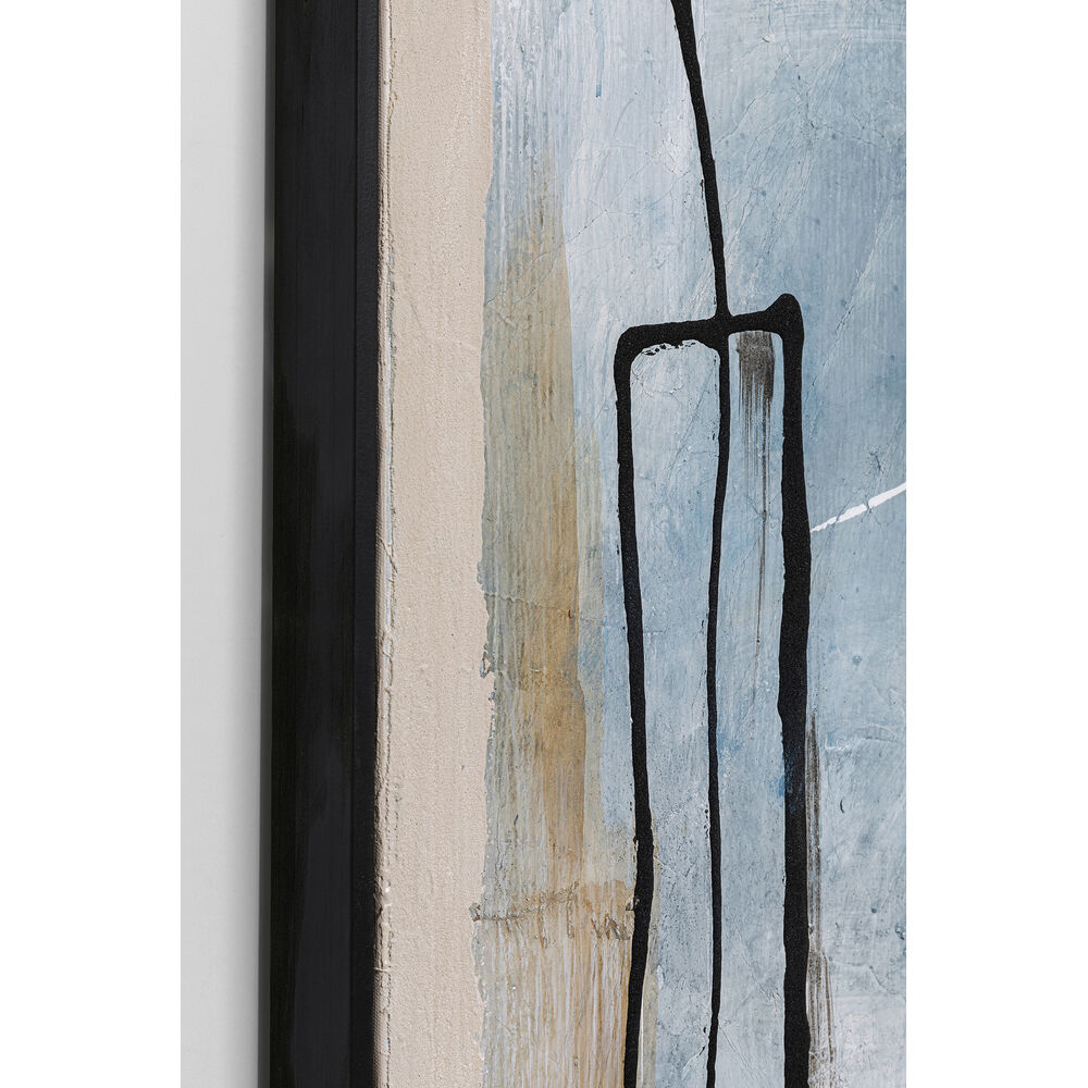 Framed Picture Dust Blue 100x100cm