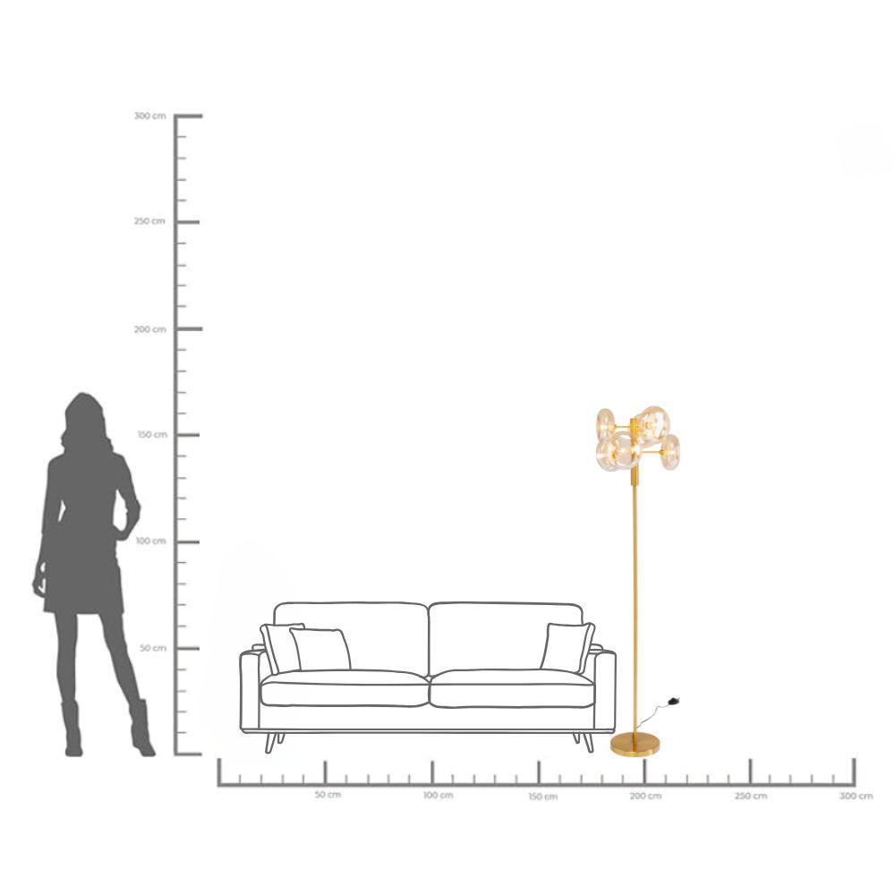 Floor Lamp Headlight Brass 163cm