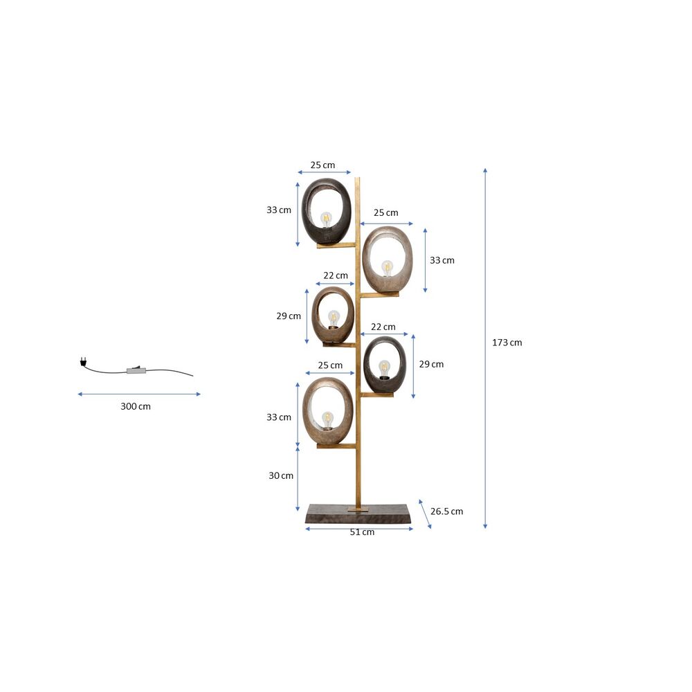Floor Lamp Five Loops 173cm