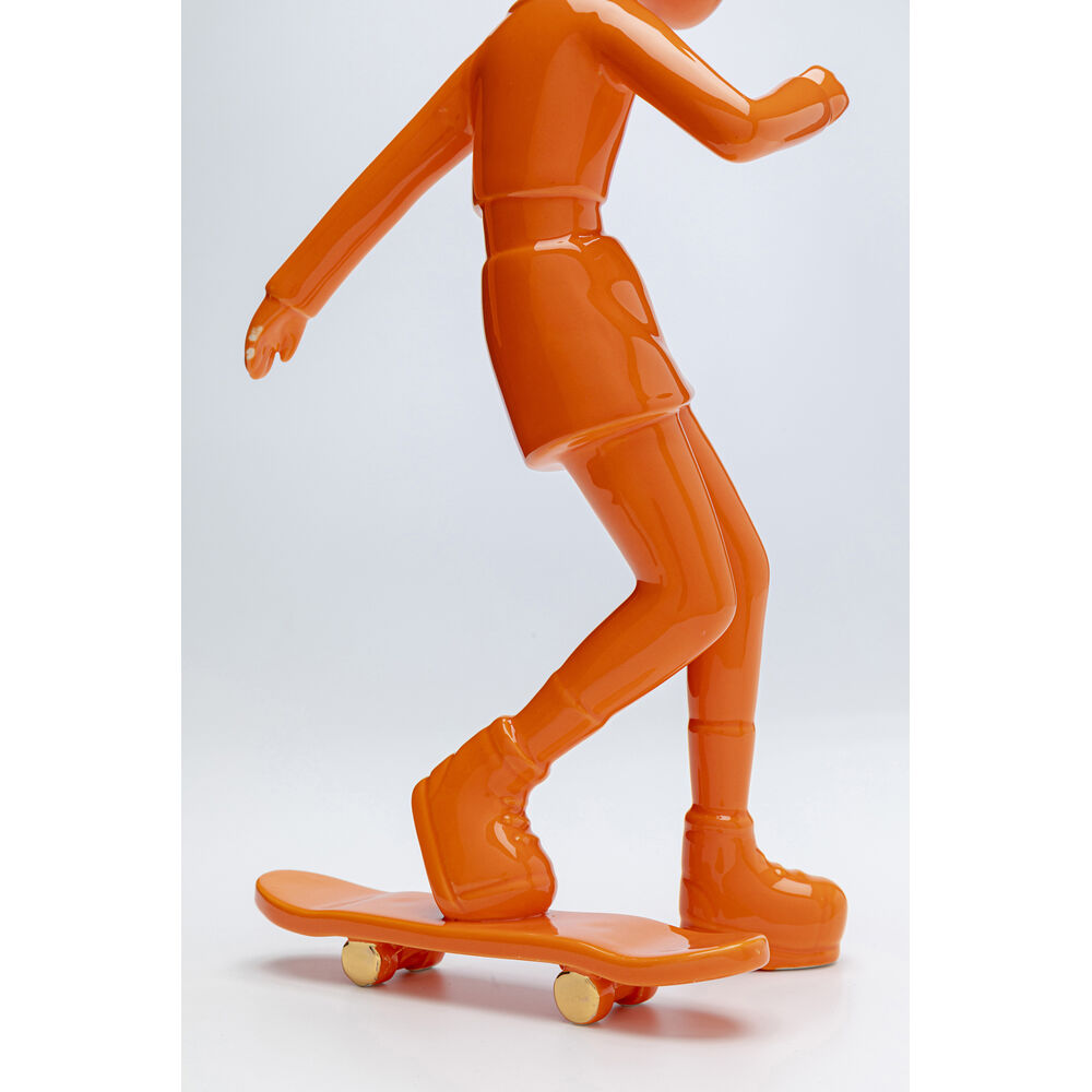Deco Figurine Skating Astronaut Orange 33cm