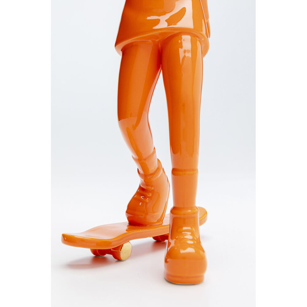 Deco Figurine Skating Astronaut Orange 33cm