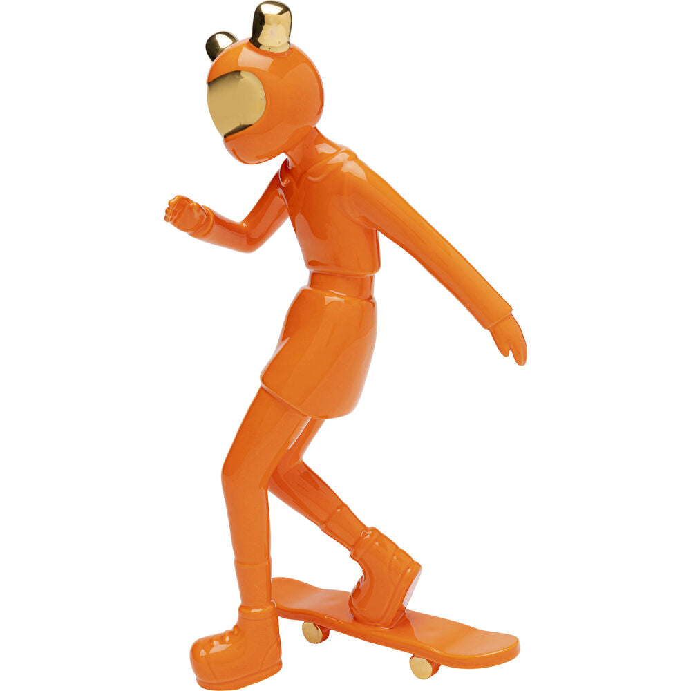 Deco Figurine Skating Astronaut Orange 33cm