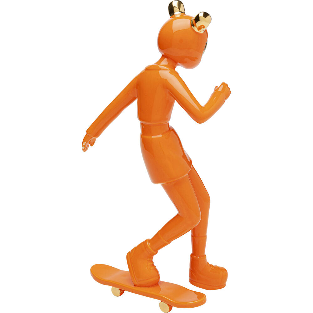 Deco Figurine Skating Astronaut Orange 33cm