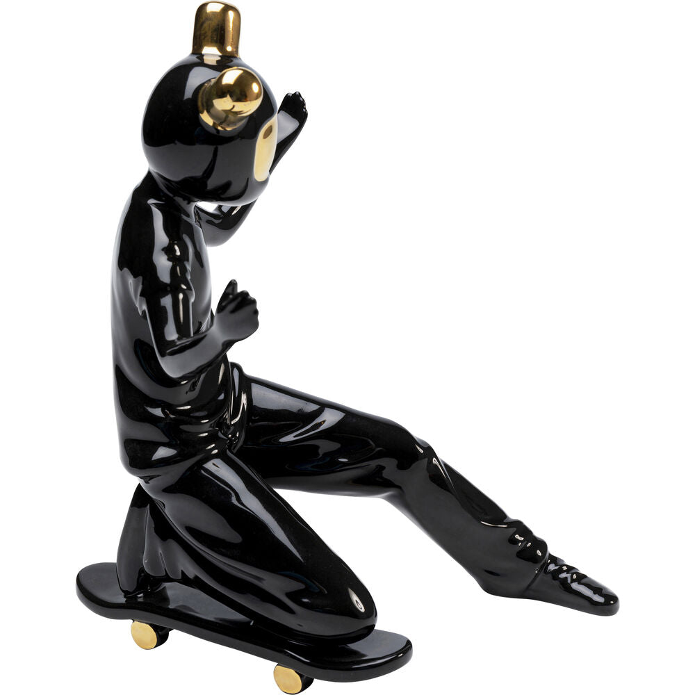 Deco Figurine Skating Astronaut Black 21cm