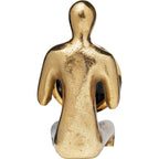 Table Clock Sitting Man Gold 8x27cm