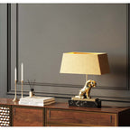 Table Lamp Geometric Leopard Brown 36cm