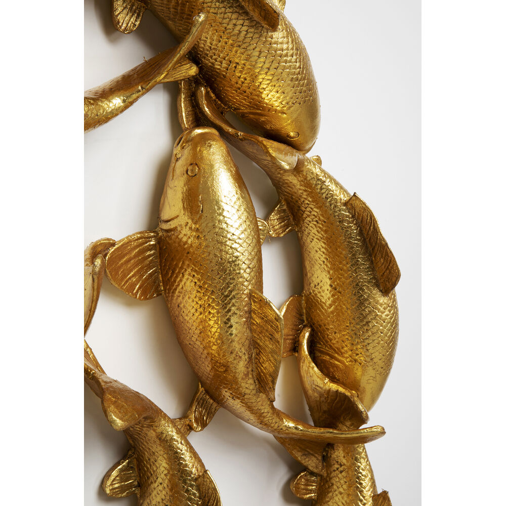 Wall Object School of Koi Gold Ø102cm