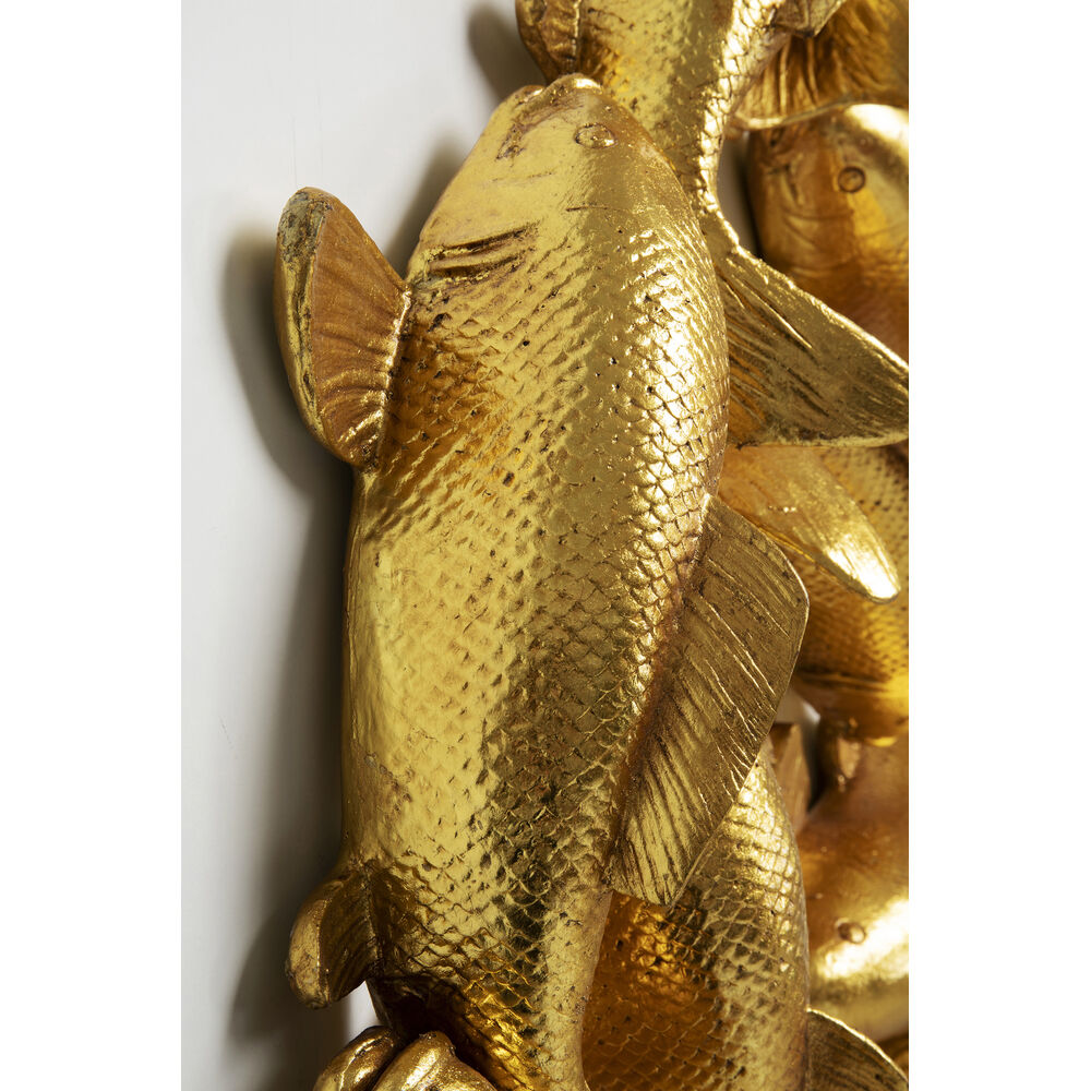Wall Object School of Koi Gold Ø102cm