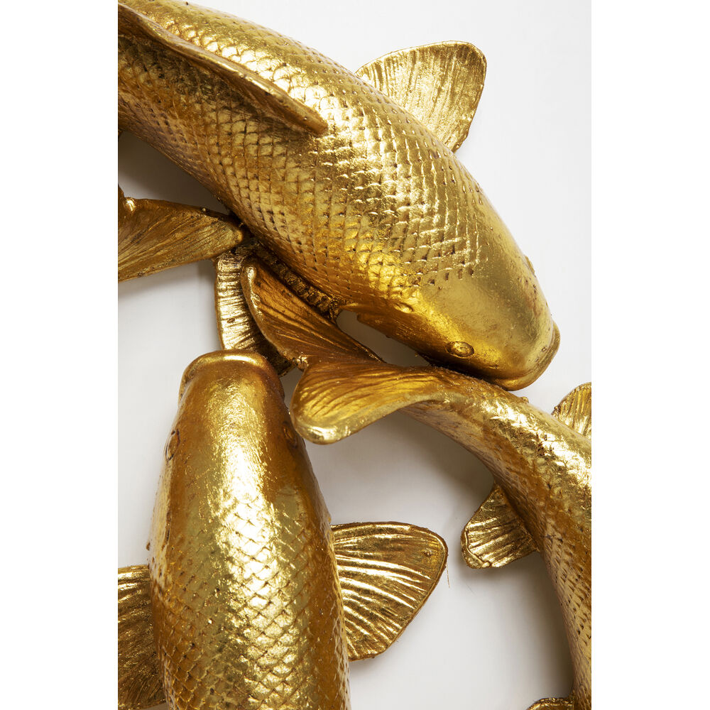 Wall Object School of Koi Gold Ø102cm
