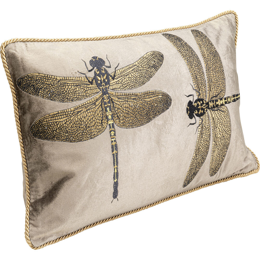 Cushion Glitter Dragonfly Brown 50x30cm
