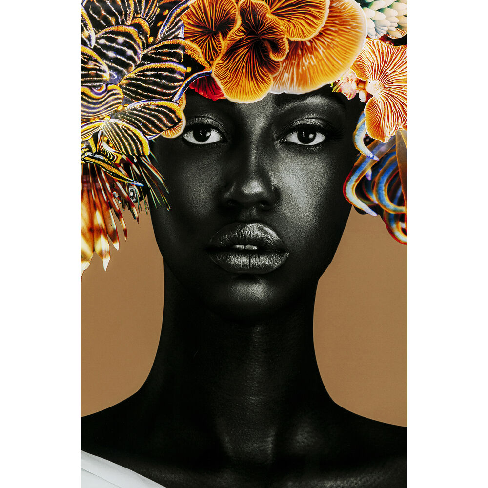 Framed Picture Flower Hair 120x120cm