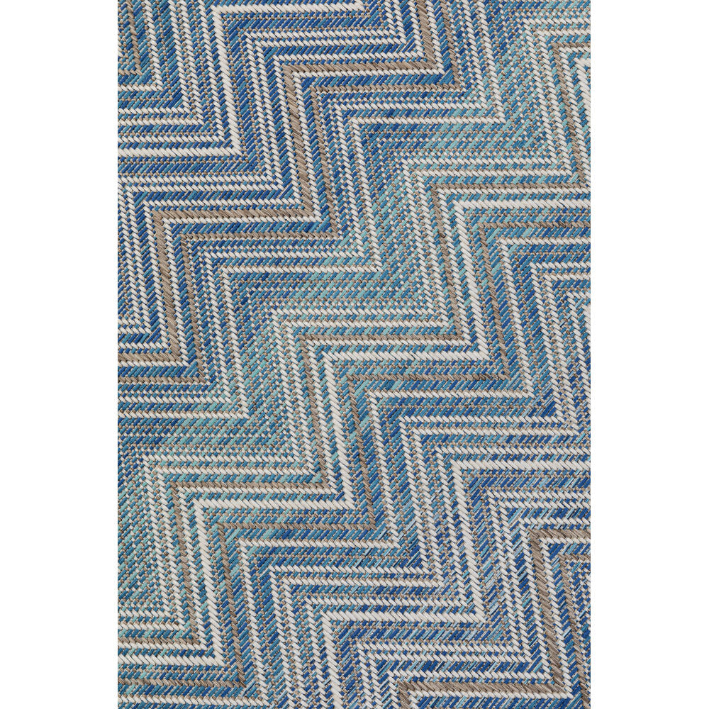 Outdoor Carpet Zigzag Blue 160x230cm