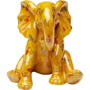 Deco Figurine Elephant Dots Yellow 18cm