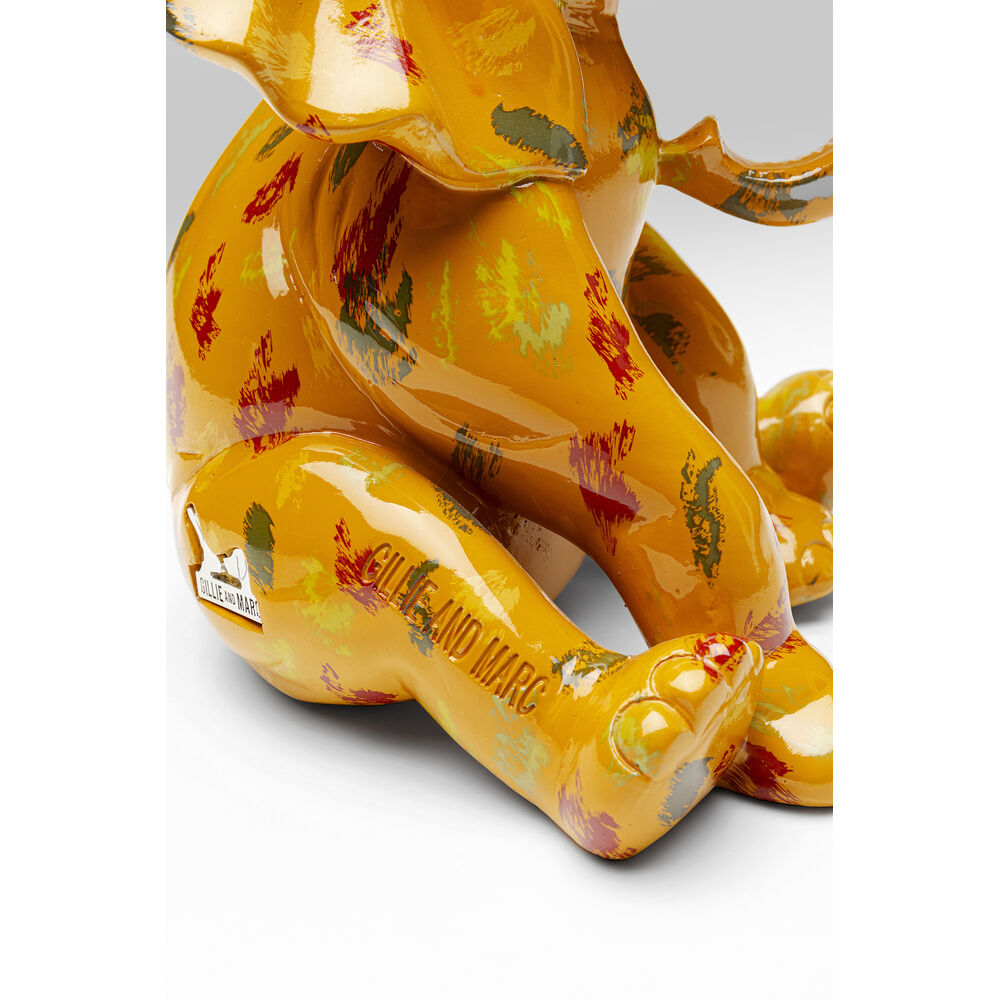 Deco Figurine Elephant Dots Yellow 18cm
