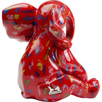 Deco Figurine Elephant Dots Red 18cm