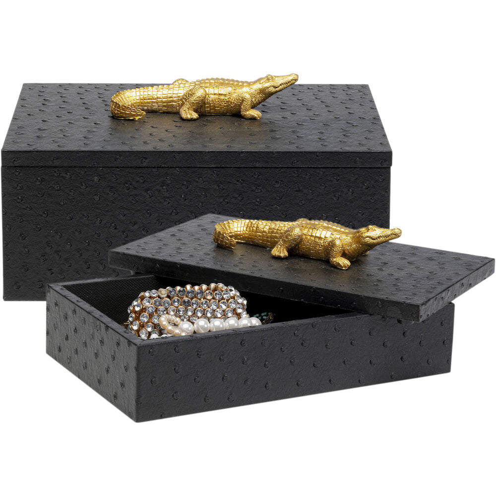Box crocodile Black (2/Set)