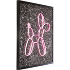 Glass Picture Balloon Dog LED 80x80cm