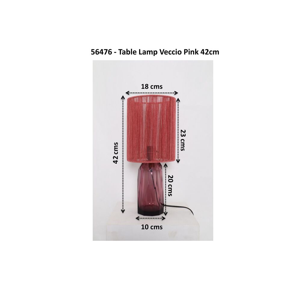 Table Lamp Vecchio Pink 42cm