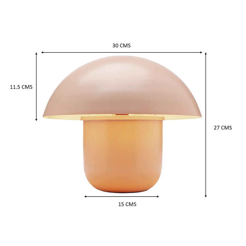 Table Lamp Mushroom Matt Peach 27cm