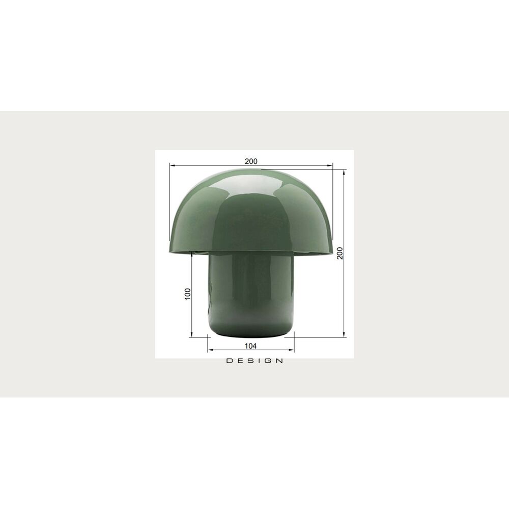 Table Lamp Mushroom Shiny Sage 20cm