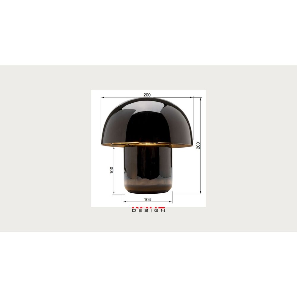 Table Lamp Mushroom Shiny Black 20cm