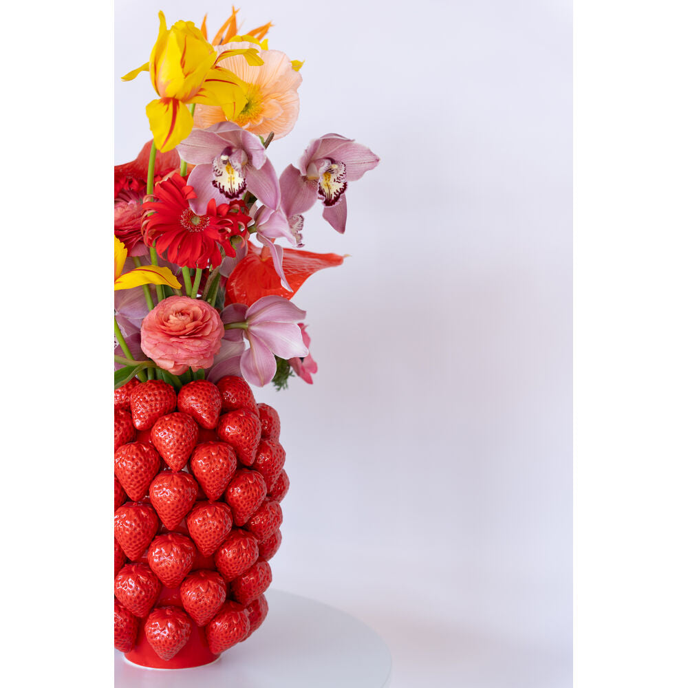 Vase Strawberries Red 30cm