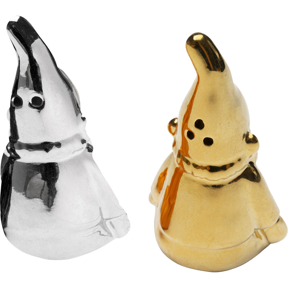 Salt and Pepper Shaker Gnome Silver/Gold (2/Set)