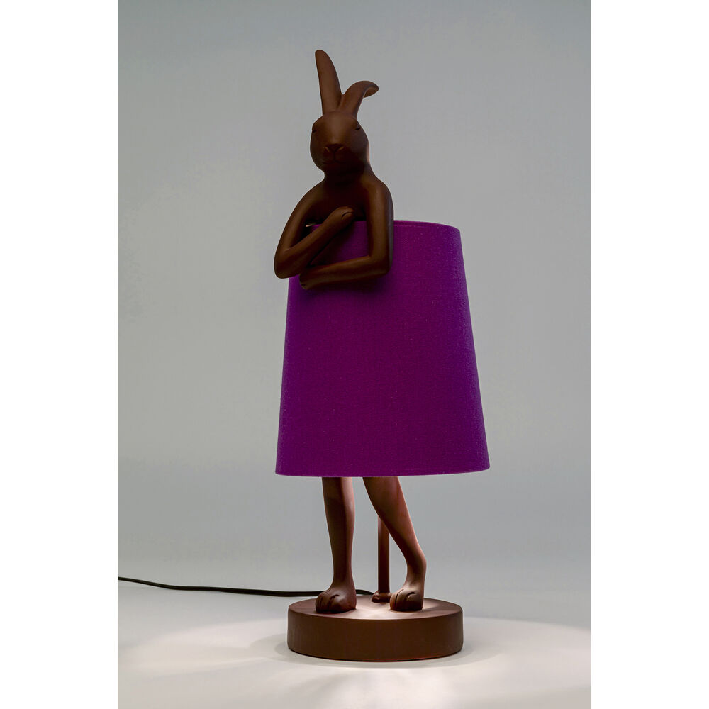 Table Lamp Animal Rabbit Red/Purple 50cm