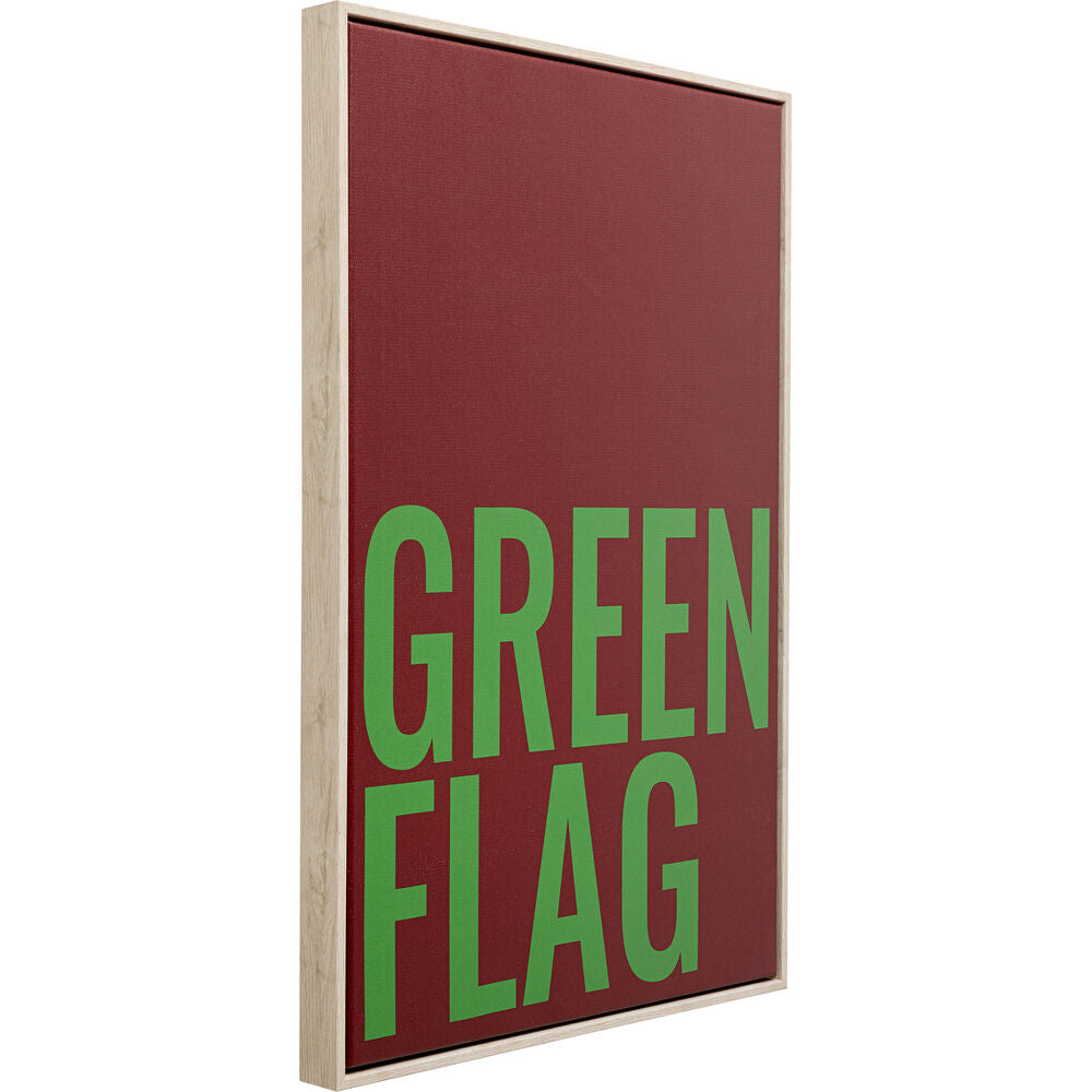 Framed Picture Green Flag 40x60cm