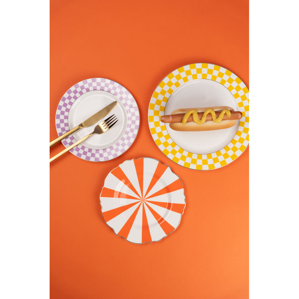 Plate Harlequin Purple 21cm (4/Set)