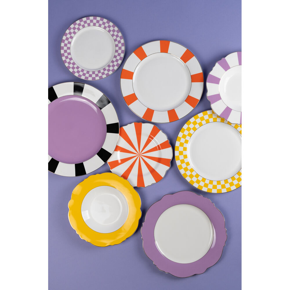 Plate Harlequin Purple 21cm (4/Set)