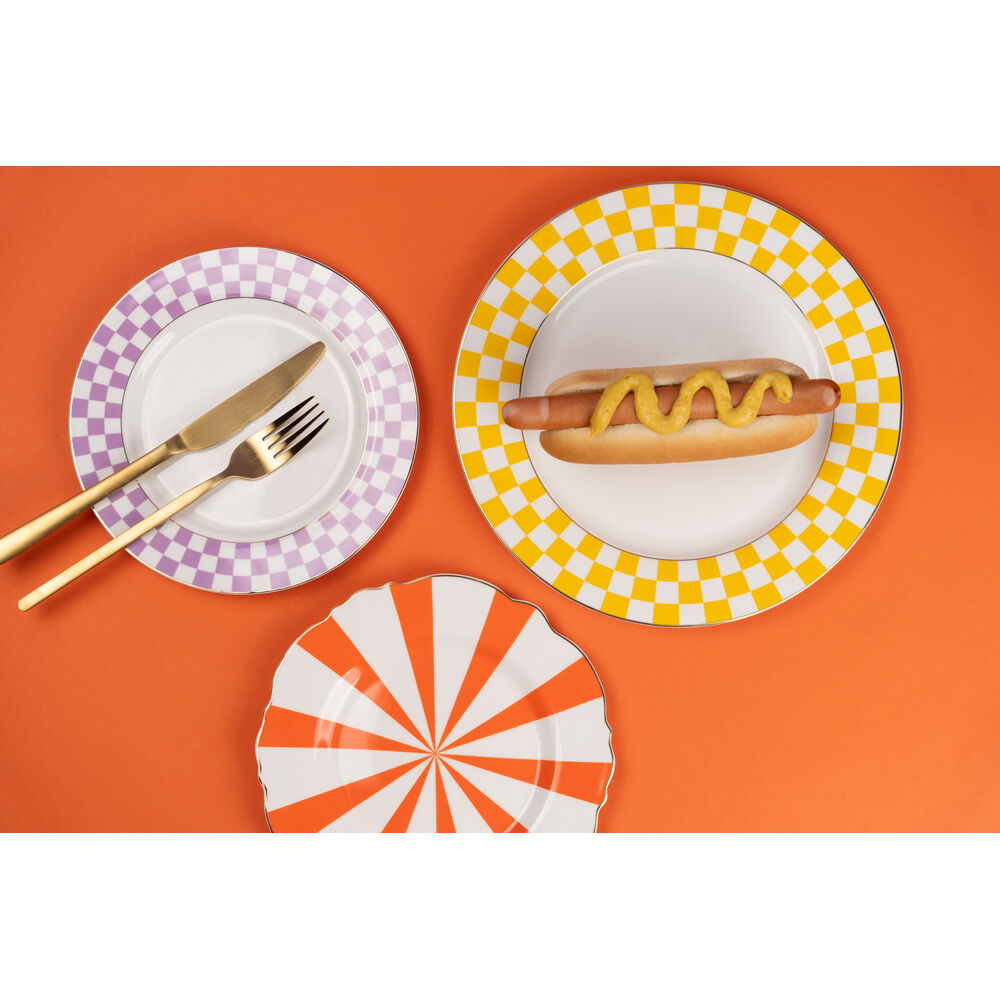 Plate Harlequin Yellow 27cm (6/Set)
