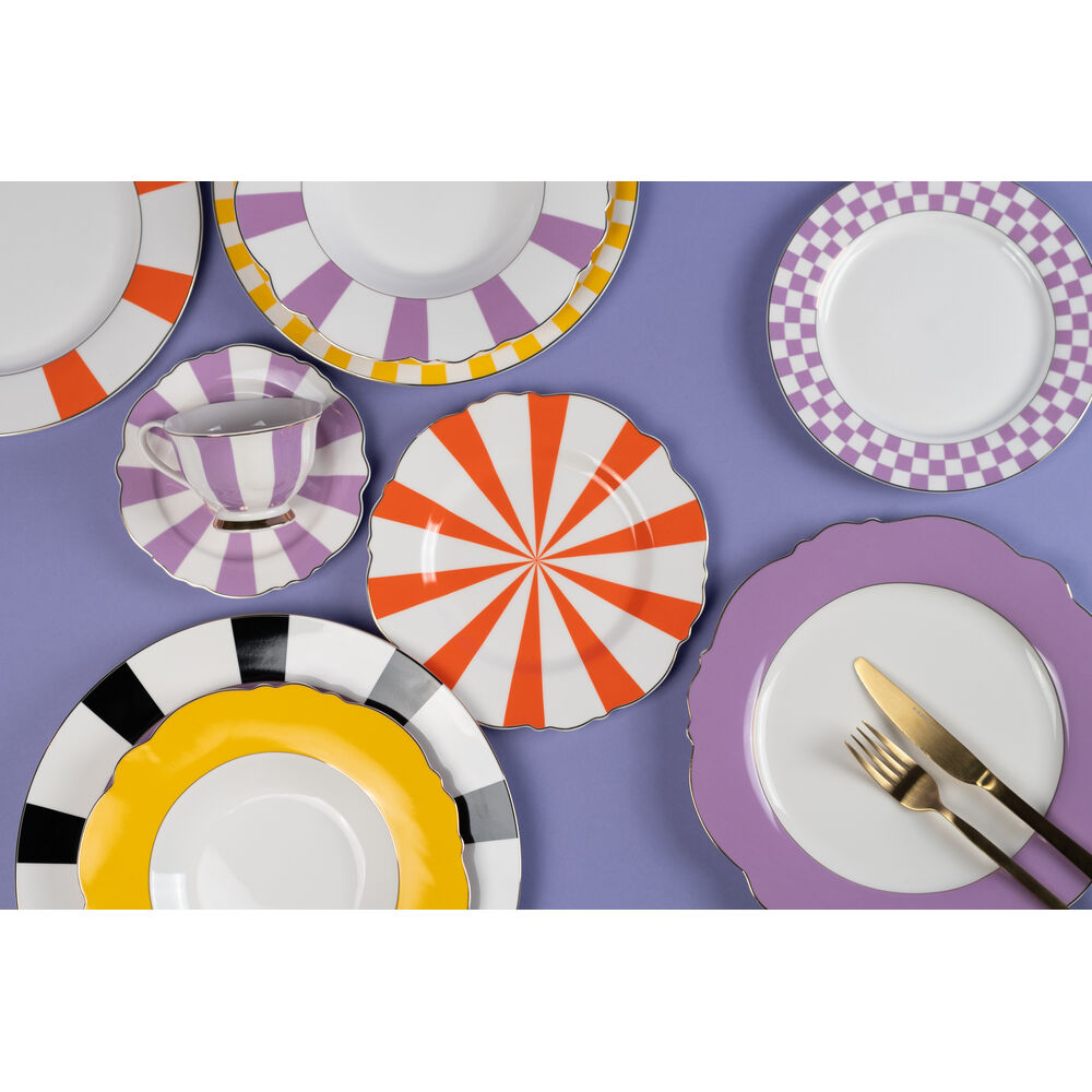 Plate Harlequin Orange 22cm  (6/Set)