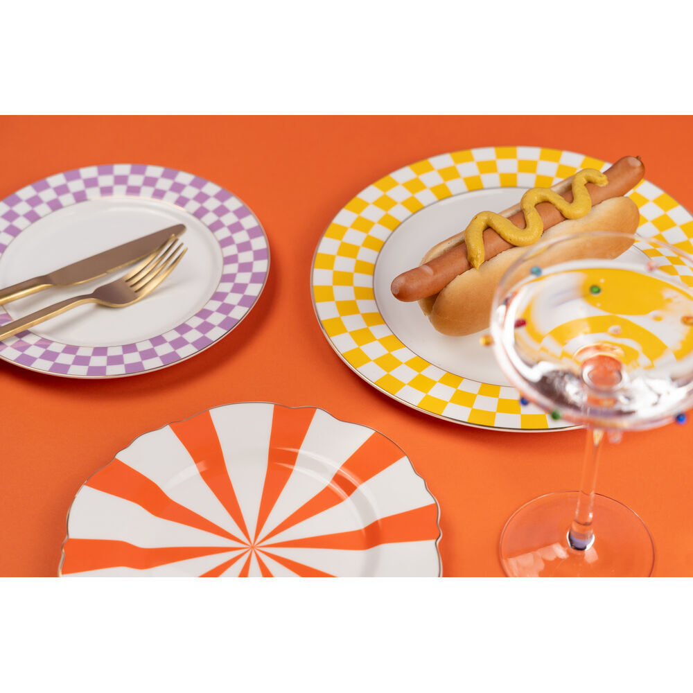 Plate Harlequin Orange 22cm  (6/Set)