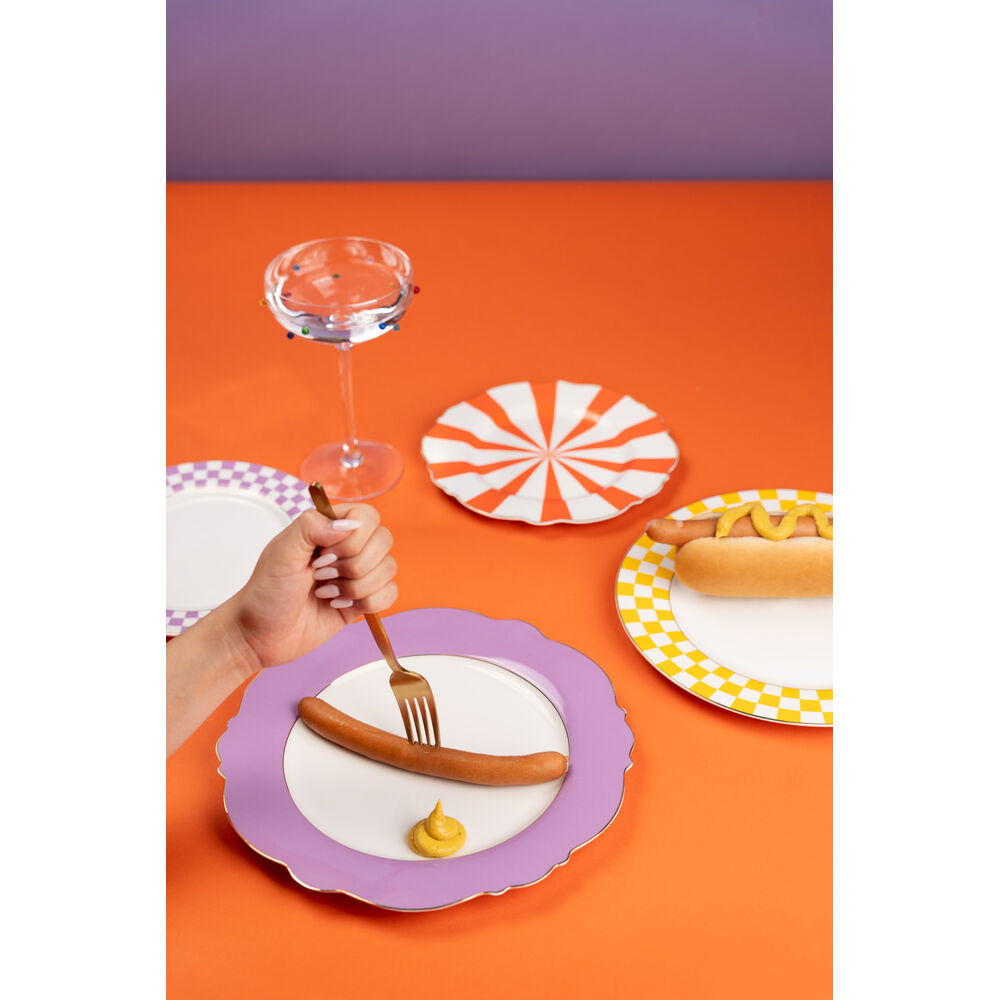 Plate Harlequin Purple 27cm  (6/Set)