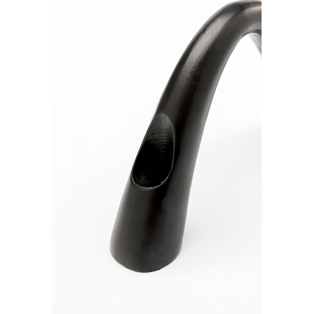 Candle Holder Bow Duo Black 13cm