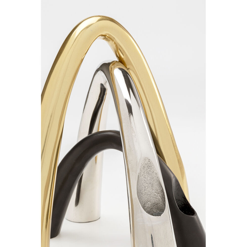 Candle Holder Bow Duo Black 13cm