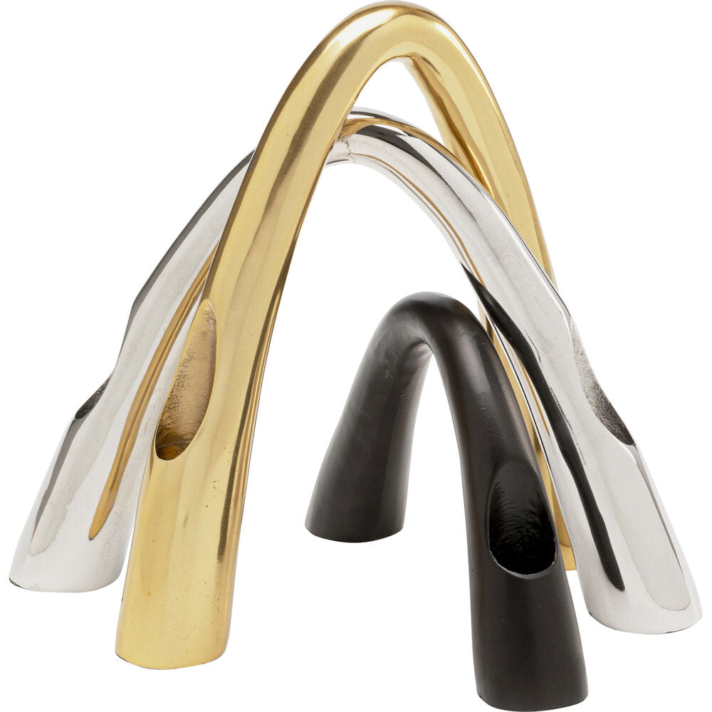 Candle Holder Bow Duo Black 13cm