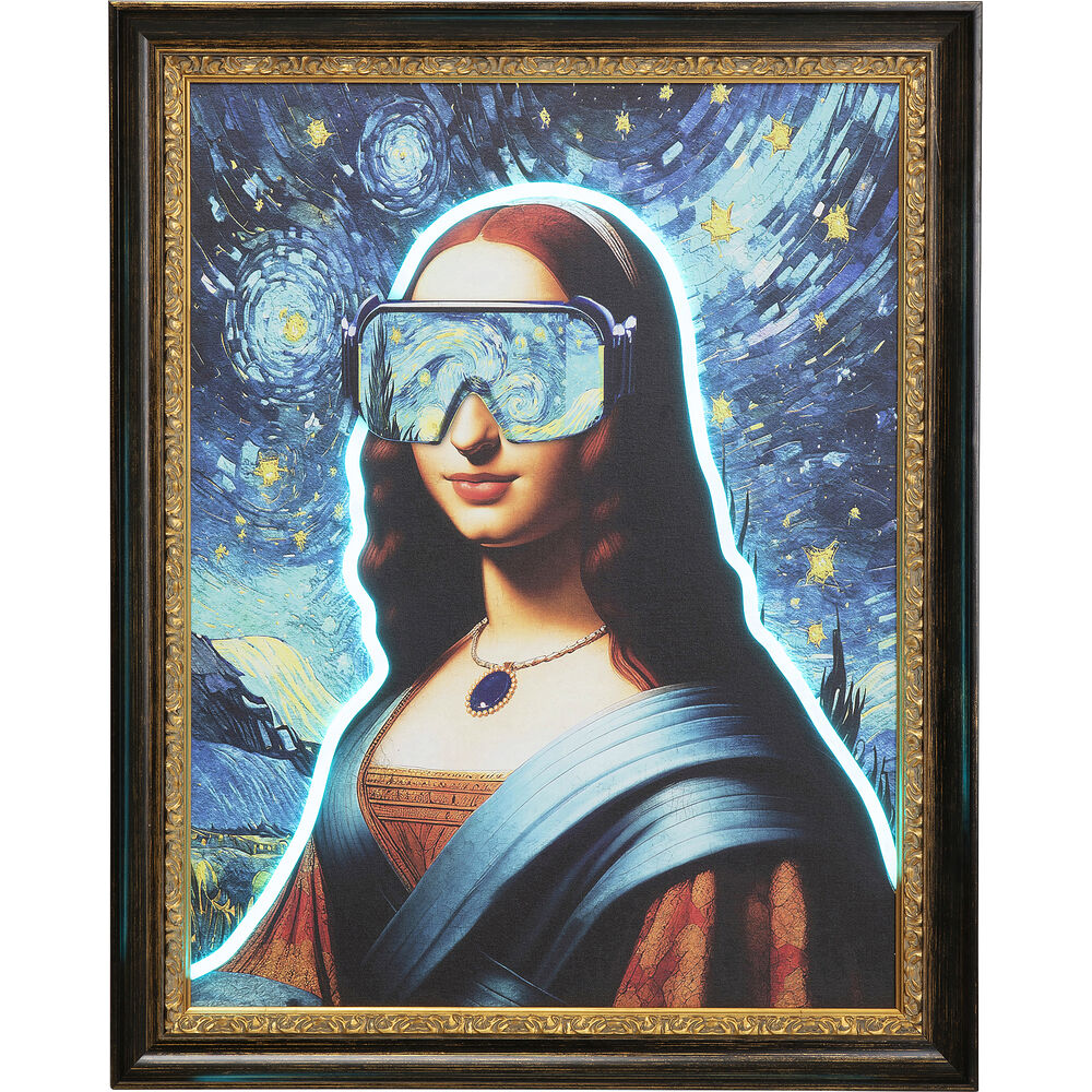 Framed Picture LED Art Lady 80x100cm