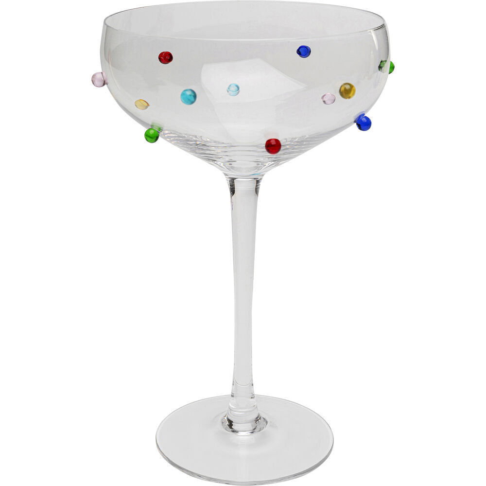 Cocktail Glass Party Dots 19cm (4/Set)