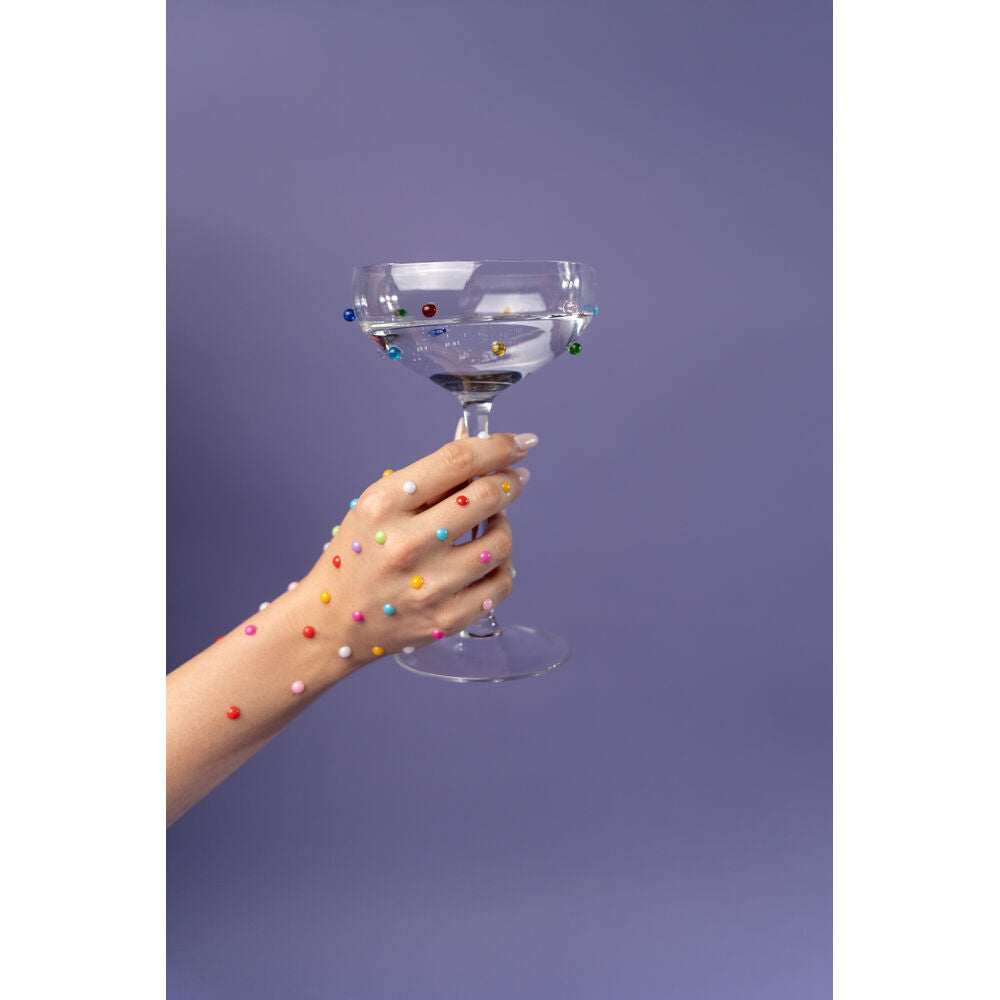 Cocktail Glass Party Dots 19cm (4/Set)