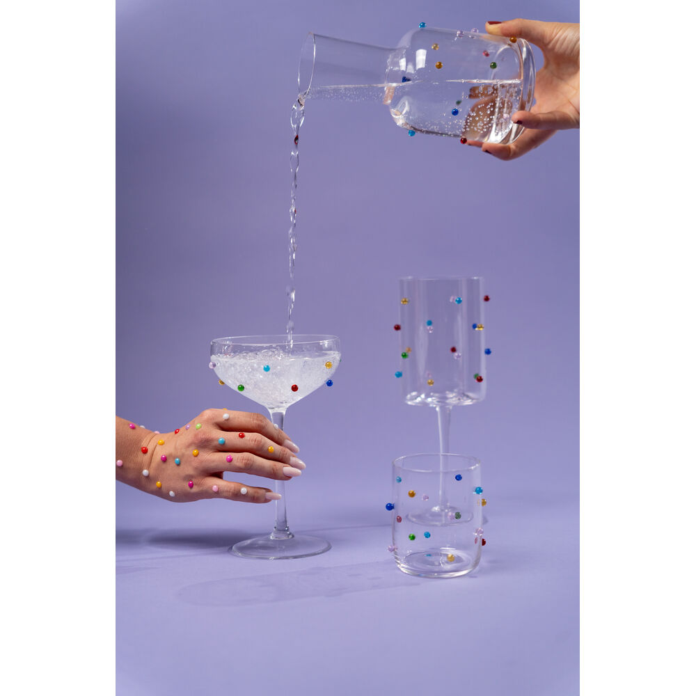 Cocktail Glass Party Dots 19cm (4/Set)