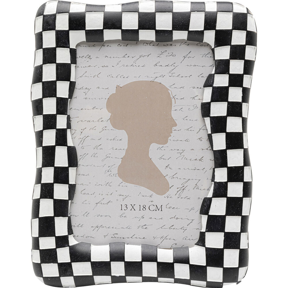 Picture Frame Checker Black 13x18cm