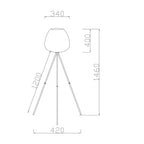 Floor Lamp Sphere Night Blue 146cm