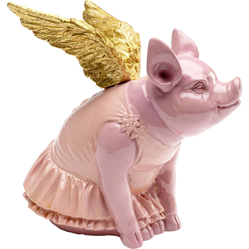 Money Box Flying Pig Pink 17cm