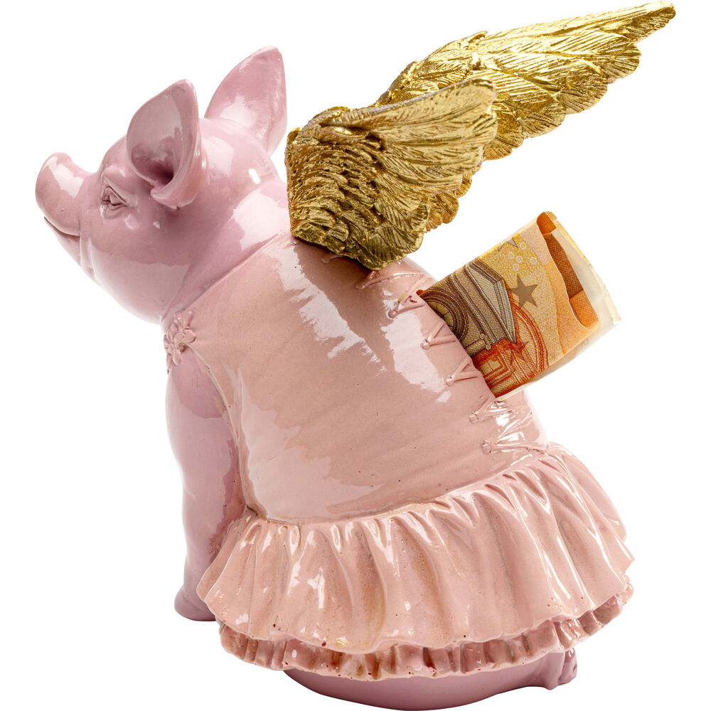 Money Box Flying Pig Pink 17cm