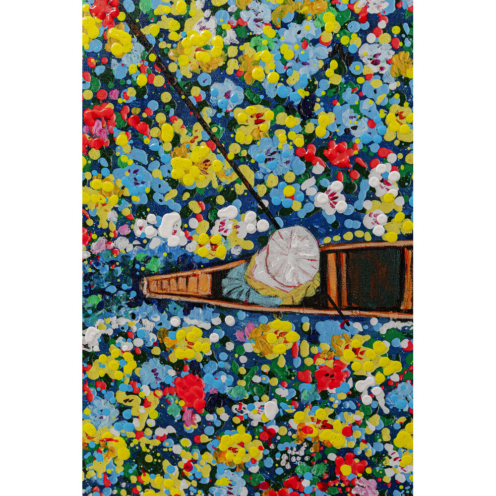 Framed Picture Floating Flower Market 150x100cm