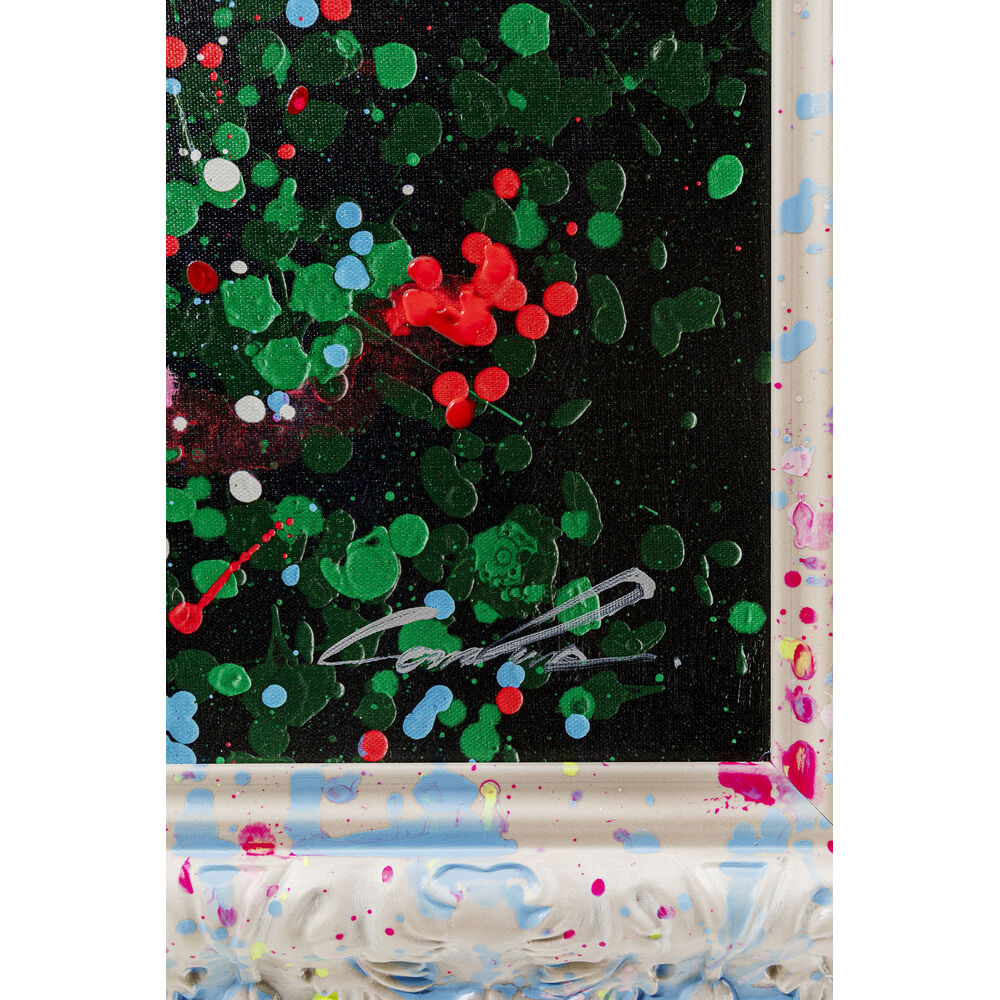 Framed Picture Floating Flower Market 150x100cm
