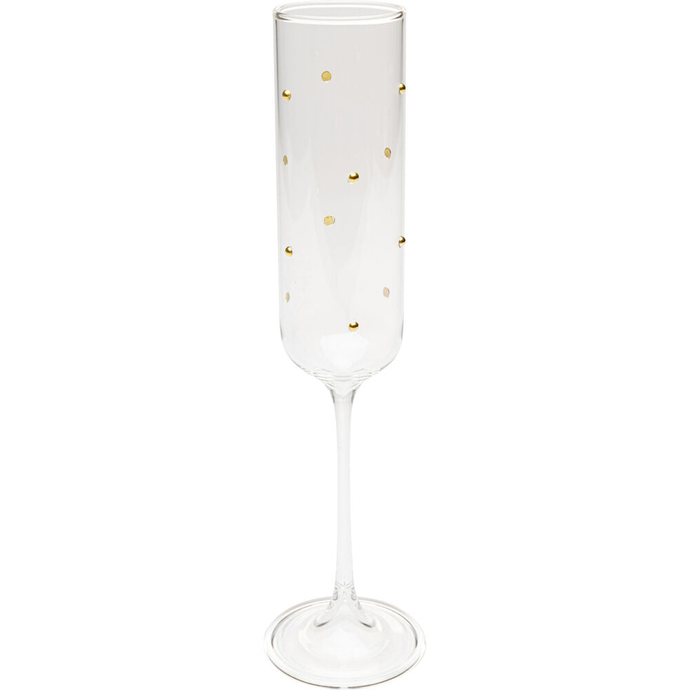 Champagne Glass Glam Dots 25cm (4/Set)