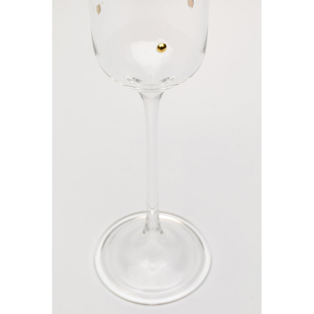 Champagne Glass Glam Dots 25cm (4/Set)